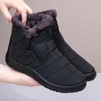 Nouvelles Bottes de Neige Mi-Montantes Décontractées pour Femme Hiver 2025, en Tissu Imperméable, Grande Taille, à Bout Rond, avec Fermeture Éclair et Doublure Polaire