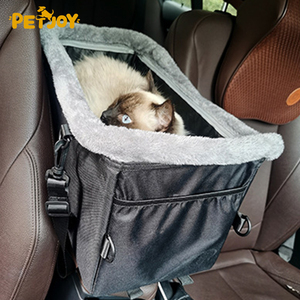 Siège de <span class=keywords><strong>voiture</strong></span> pliable et portable pour chien et chat avec console centrale, sangles réglables, imperméable, toutes saisons - Product Image 2
