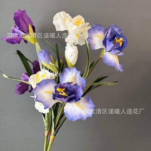 Flores Artificiales de Iris Alice, Flores de Seda en Morado, Blanco y Azul, Decoración para el Hogar, Arreglo para Sala de Estar - Product Image 2