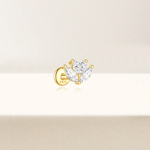 Nouvelles Boucles d'oreilles spirales pour cartilage en argent sterling S925 plaqué or 18 carats, à tête plate unique, pour femmes - Product Image 3
