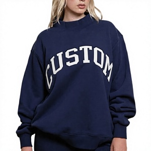 Suéter de Cuello Alto Holgado para Mujer, de Felpa Francesa, Mezcla de Algodón, de Alta Calidad, para Invierno, Venta al Por Mayor del Fabricante - Product Image 1