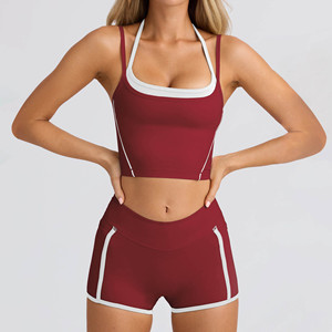 2026 Fashion Wholesale Women Sleeveless Color Blocking 2 Piece Yoga <b>Sets</b> Nylon Slim Fit Gym Fitness <b>Sets</b> Custom Yoga Outfit <b>Set</b> - Product Image 4