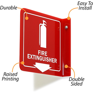 Panneau mural en acrylique poli double face pour couloir, flèche vers <span class=keywords><strong>le</strong></span> bas, accessoire d'extincteur et équipement de lutte contre l'incendie - Product Image 2