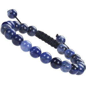 Bracelets d'<span class=keywords><strong>amitié</strong></span> <span class=keywords><strong>de</strong></span> luxe en macramé perlé, pierres naturelles, pouvoir <span class=keywords><strong>de</strong></span> guérison, perles <span class=keywords><strong>de</strong></span> cristal, unisexe, réglable, 8 mm pour femmes et hommes - Product Image 4