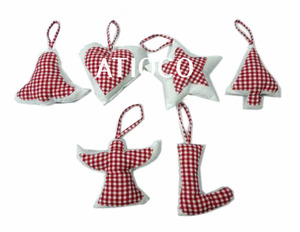 Stylish Modern Cloth Heart Hanging Christmas Ornament for Small <b>Trees</b> Indoor Use - Product Image 5