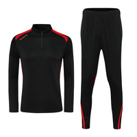 Ensemble de survêtement de football pour adulte, pantalon long à demi-zip, tenue de sport, équipement d'entraînement, 100% polyester, imprimé léopard