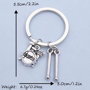 Llavero de tambor de moda europeo-americano de gran venta para amantes de la música, colgante de mochila estilo banda de rock - Product Image 5