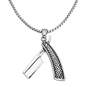 Wholesaler Shaver Chain Pendant Necklace Stainless Steel for Women Men CLASSIC Silver Plated Man Party Shoes Link Chain 720403