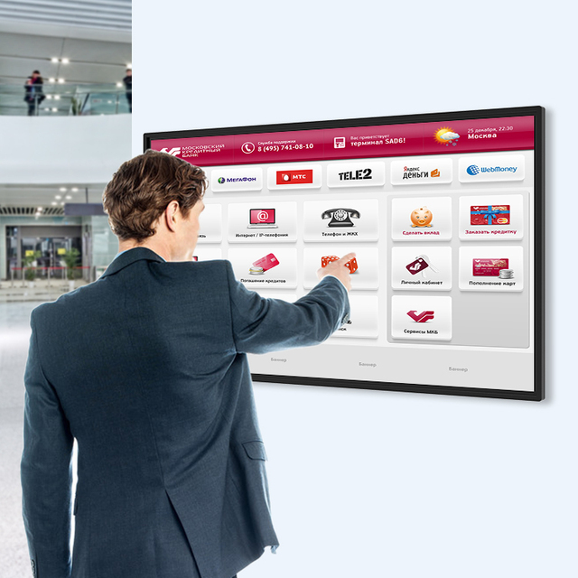 43 Inch Narrow Side Wall Mount Touch Vertical ultra hd 4k Player Elevator Ad Display LCD Multimedia Digital Advertising Screen