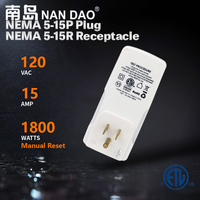 Prise GFCI NANDAO 3 broches homologuée ETL 120V US, adaptateur de protection contre les surtensions industriel, 15A, qualité hospitalière, conversion portable