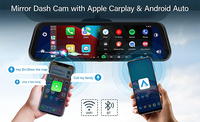 9.66 ''Dash Cam Wif Gps Navigation Voiture Miroir IPS Écran Tactile Double Lentille Android Auto Carplay