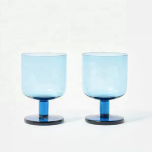 Verres à whisky et à vin bleus de luxe, faits à la main, de haute qualité, personnalisés, haut de gamme, les plus vendus des restaurants - Product Image 1