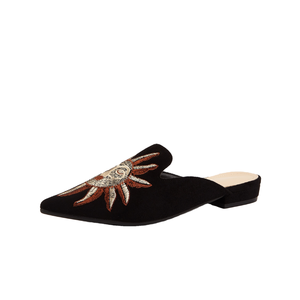 Nouvelles mules brodées motif canard mandarin 2026 pour l'été – Chaussures plates à bout pointu, légères, respirantes et résistantes pour femme - Product Image 1