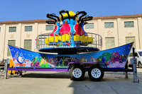 Manège Voiture Volante Nova Rides 8 Places en Acier et PRV, Attractions Portables pour Fêtes Foraines, Piscine de Plaisirs avec Remorque pour Parc d'Attractions, En Promotion