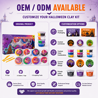 Kit de Arcilla Seca al Aire para Halloween al por Mayor, 8 Vasos de Doble Compartimento, 16 Colores, No Tóxico, Manualidades DIY de Fantasmas, Calabazas y Murciélagos, Regalo, OEM