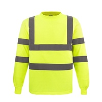 Camiseta de Seguridad Industrial Reflectante de Alta Visibilidad Personalizada con Logotipo, de Poliéster Dri Fit, Manga Larga, para Construcción