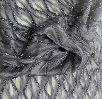 Tissu en polyester 100% noir, dentelle, poids moyen, résistant au rétrécissement, tissé, 110 GSM, pour sous-vêtements, maillots de bain, doublures de robes de danse pour femmes