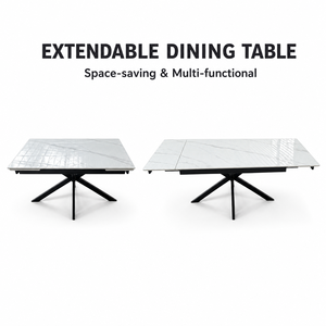 Space Saving Modern Extendable <strong>Dining</strong> <strong>Table</strong> Rectangle <strong>140cm</strong> 200cm Sintered Stone <strong>Dining</strong> <strong>Table</strong> With 8 Seater - Product Image 5