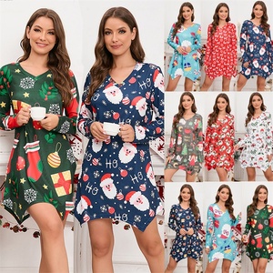 Vestido Corto Mini Navideño <span class=keywords><strong>2023</strong></span> para Mujer, Cuello Redondo, Corte Ajustado, Cintura Natural, Color Sólido, Ecológico y Lavable - Product Image 6