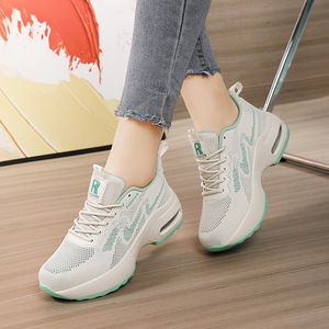Zapatillas Deportivas de Malla con Tacón Oculto para Mujer, Transpirables, Ligeras, con Amortiguación, Blancas, con Suela Gruesa, para Baile Ghost-Step - Product Image 1