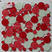 Médaillon rond Modèles de sol Carrelage de verre cristal pour cuisine/salle de bain Décoration murale