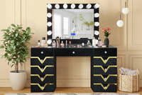 Offre Spéciale : Ensemble Coiffeuse Blanche avec Miroir LED et Tiroirs – Meuble de Chambre et Décoration Intérieure