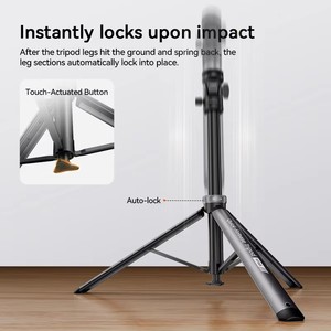 Trípode <span class=keywords><strong>COMAN</strong></span> MT68 de Liberación Rápida con un Toque, Soporte de Luz Ajustable de 83.4 Pulgadas, 360 Grados °   Lámpara de Fotografía COB para Cámaras, Luz de Relleno - Product Image 5
