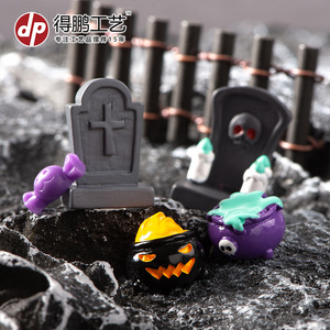 Adorno de Resina de Calabaza Fantasma para Halloween, Decoración Interior, Paisaje en Miniatura Hecho a Mano - Product Image 2