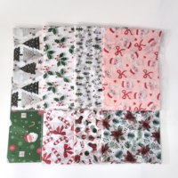 50 feuilles de papier de soie jetables anti-graisse vertes pour Noël, motif Père Noël joyeux, 19,7x13,7 pouces, pour emballage cadeau et doublure de panier