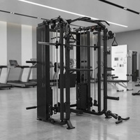 Machine Smith multifonctionnelle pour la maison, rack de musculation, entraîneur fonctionnel, pile de poids double 70 kg, équipement de gym commercial