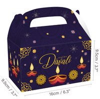 Joyeux Diwali Deepavali Festival des Lumières Fournitures de Fête Thème Rangoli Diya Petit Coffret Cadeau en Papier pour Desserts Bonbons Dauphin Étoile
