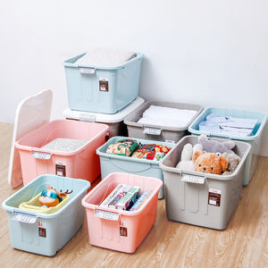 <span class=keywords><strong>Caja</strong></span> <span class=keywords><strong>de</strong></span> almacenamiento <span class=keywords><strong>de</strong></span> plástico PP con cerradura grande Citylife, forma rectangular multiusos para juguetes y ropa engrosada con cerradura - Product Image 2