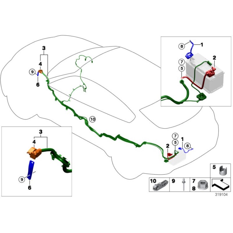 BBmart автозапчасти аккумуляторный кабель для BMW OE 61129292885 6112 9292 885