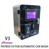 Boîte de paiement pour machine de lavage de voitures automatique, prend en charge les langues espagnole et portugaise, plus de programmes, paiement en espèces, pièces, carte de crédit, paiement par QR.