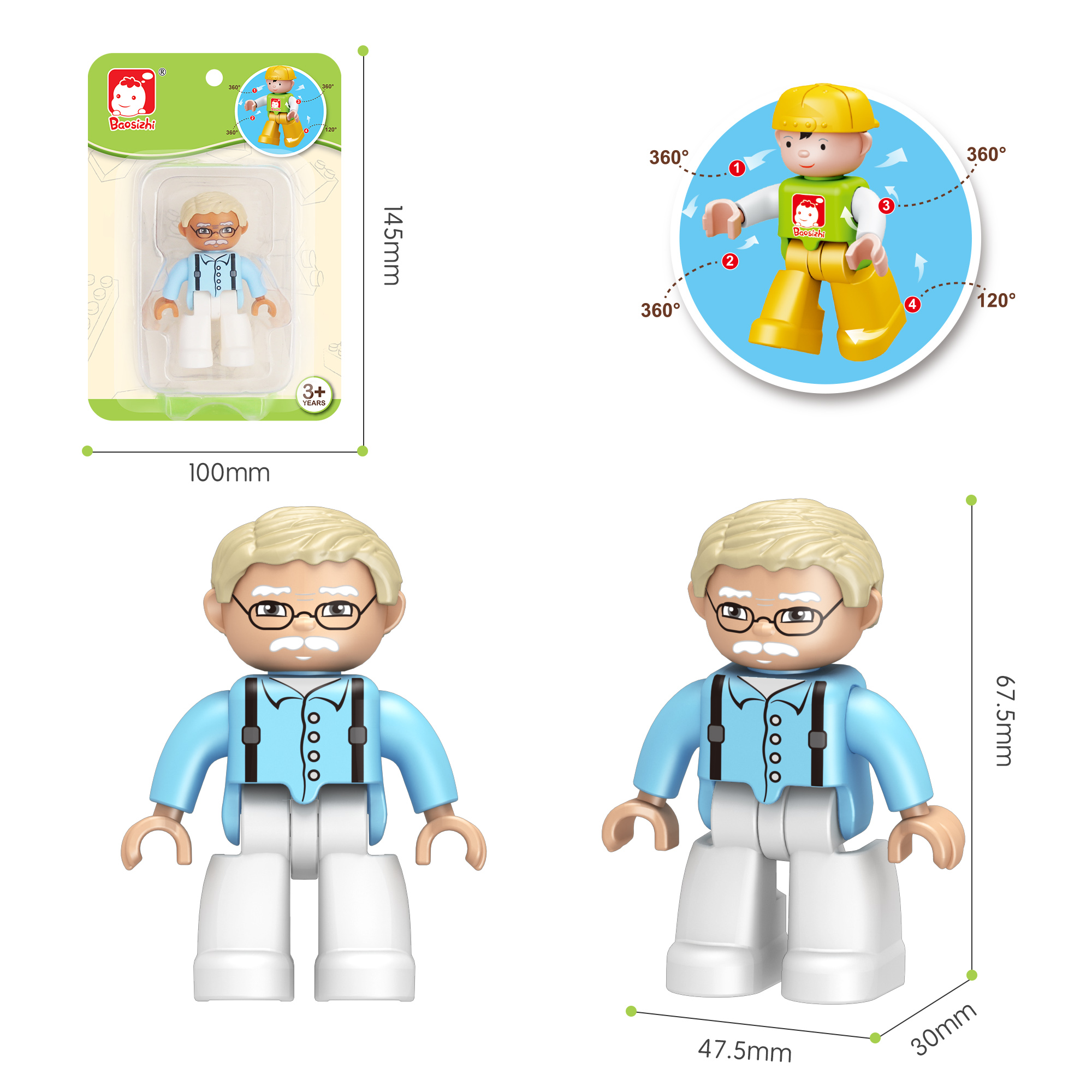 c2601-10 Figurines de construction grand format / Grand-père