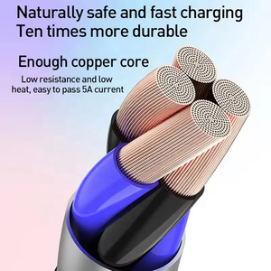 60 Wát Chất lượng cao LED Sạc Nhanh 1.2m USB C Cáp 3A sạc nhanh cáp dữ liệu với Type-C 5A phẳng cáp thiết kế - Product Image 5