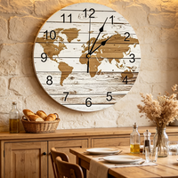Horloge murale en quartz à mécanisme silencieux en bois MDF, décoration d'intérieur personnalisée Art Déco OEM, décoration de salon