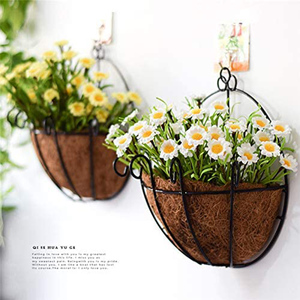 Panier suspendu en métal pour plantes avec doublure en fibre <span class=keywords><strong>de</strong></span> coco, porte-plantes mural demi-rond en fil <span class=keywords><strong>de</strong></span> fer, porte-pots <span class=keywords><strong>de</strong></span> fleurs - Product Image 6