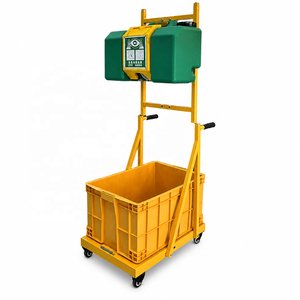 Estación de Lavado de Ojos Portátil de 30L con Carro, Fuente de Emergencia Móvil de Acero Inoxidable 304SS para Fábrica y Laboratorio, ANSI - Product Image 1