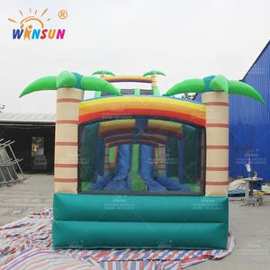 Windsun חיצוני גודל ענק יער דקל קשת נושא מים ארוכים להחליק טירה טירה מים מתנפחים שקופיות עם בריכה - Product Image 2