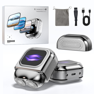 เครื่องโกนหนวดขนาดเล็ก หน้าจอ LCD ปรับแต่งได้ AI DIY รูปภาพ เครื่องโกนหนวดไฟฟ้าพกพาสำหรับผู้ชาย กันน้ำ IPX7 ชาร์จแบบ Type-C มีดโกนสำหรับเดินทาง - Product Image 1
