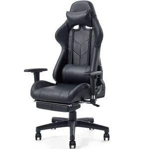 <span class=keywords><strong>Chaise</strong></span> de jeu d'ordinateur de course en cuir noir en gros d'usine <span class=keywords><strong>chaise</strong></span> de joueur ergonomique rotative réglable en hauteur à bas prix - Product Image 1