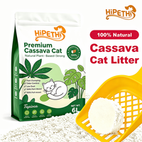 Litière pour chat en manioc, formule personnalisée ODM, forme irrégulière, faible MOQ, biodégradable, jetable aux toilettes, sable pour chat OEM en vrac