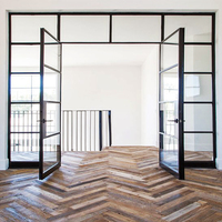 Portes et fenêtres en acier à double vitrage trempé, style européen, cadre étroit, isolation thermique, pour entrée de salon, design moderne