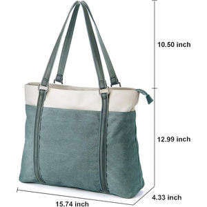 Free Sample Purses and Handbags Women Laptop Tote Bag <b>Canvas</b> Crossbody Bag Purse Women <b>Canvas</b> Shoulder Bag - Product Image 2