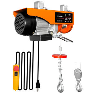 Mini polipasto eléctrico de 1320 libras, cabrestante de polipasto eléctrico de 110V con elevador de garaje, cabrestante eléctrico de eslingas simples/dobles - Product Image 1