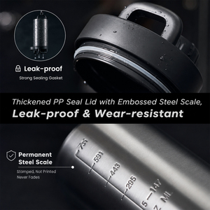 Bouteille de sport isotherme en acier inoxydable pour protéines en poudre, shaker de gym, mixeur nutritionnel - Product Image 3
