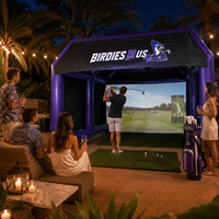 Tente de simulateur de golf gonflable avec marquage personnalisé, cabine de pratique de golf commerciale portable pour événements intérieurs et extérieurs