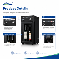 Distributeur de vin miniature en acier inoxydable SC-2 pour hôtel et bar |   Refroidisseur à vin double bouteille avec contrôle de température et robinet de distribution mobile