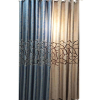 Cortinas Jacquard Personalizadas Aodu, Diseño de Hielo Agrietado Azul Champán, Cortinas con Brillo Metálico, Decoración de Ventanas, Venta al Por Mayor de Fábrica